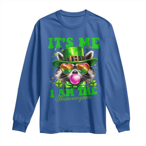 Funny It's Me I Am The Shenanigans Long Sleeve Shirt St Patrick's Day Racoon Shamrock TS11 Royal Blue Print Your Wear