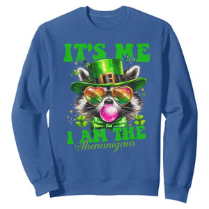 Funny It's Me I Am The Shenanigans Sweatshirt St Patrick's Day Racoon Shamrock TS11 Royal Blue Print Your Wear