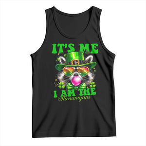 Funny It's Me I Am The Shenanigans Tank Top St Patrick's Day Racoon Shamrock TS11 Black Print Your Wear