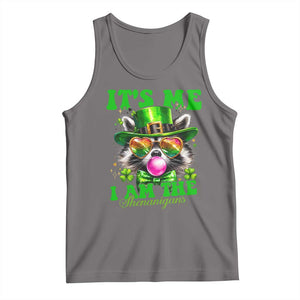 Funny It's Me I Am The Shenanigans Tank Top St Patrick's Day Racoon Shamrock TS11 Deep Heather Print Your Wear