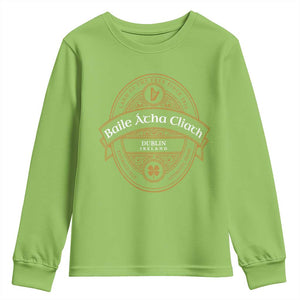 Dublin Ireland Youth Sweatshirt Baile Atha Cliath Land Of The Free Since 1916 TS11 Lime Print Your Wear
