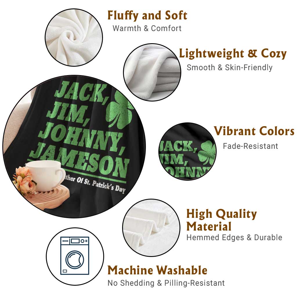 Funny St Patricks Day Irish Fathers Jack Jim Johnny Jameson Throw Blanket TS11 Print Your Wear