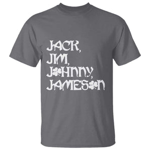 Jack Jim Johnny Jameson St Patricks Day Whiskey Shamrock T Shirt TS11 Charcoal Print Your Wear