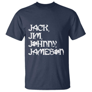Jack Jim Johnny Jameson St Patricks Day Whiskey Shamrock T Shirt TS11 Navy Print Your Wear