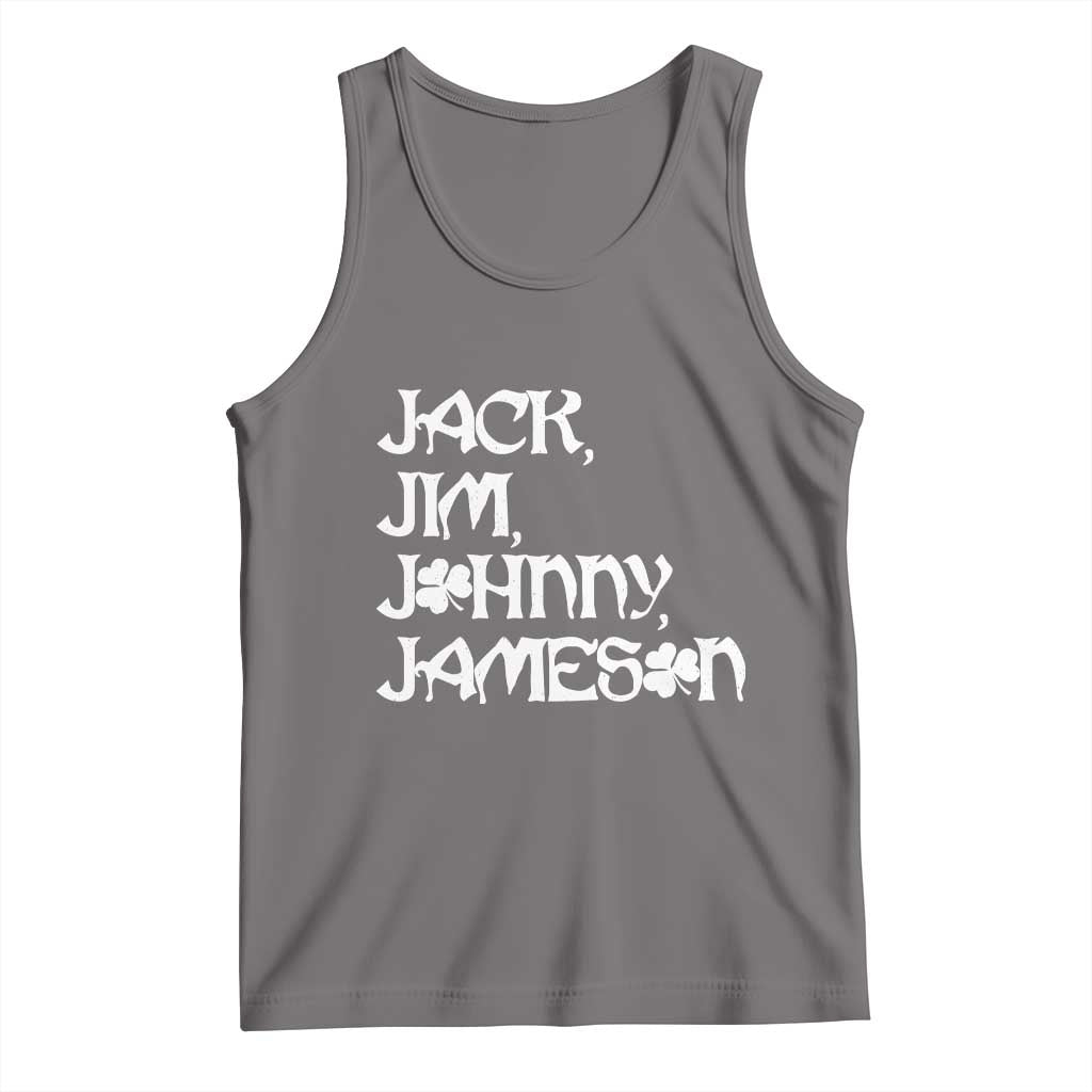 Jack Jim Johnny Jameson St Patricks Day Whiskey Shamrock Tank Top TS11 Deep Heather Print Your Wear