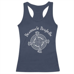 St Brigids Day Racerback Tank Top Beannacht Brighdhe Gaelic Irish Imbolc TS11 Navy Print Your Wear