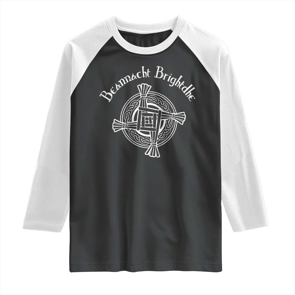 St Brigids Day Raglan Shirt Beannacht Brighdhe Gaelic Irish Imbolc TS11 Black White Print Your Wear
