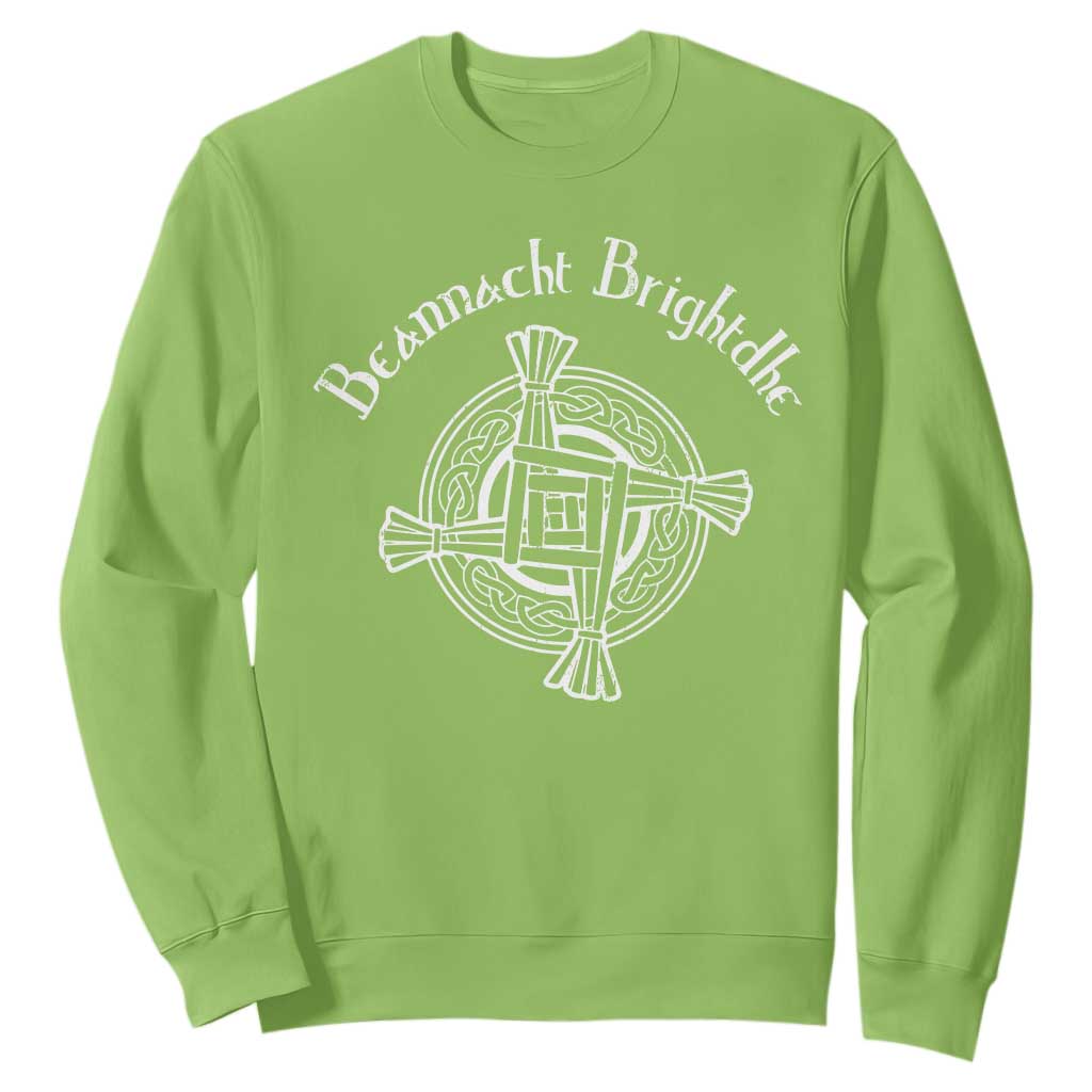 St Brigids Day Sweatshirt Beannacht Brighdhe Gaelic Irish Imbolc TS11 Lime Print Your Wear