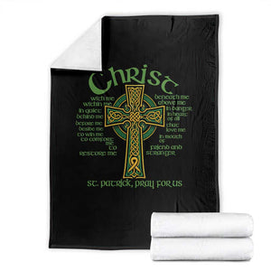 Christ St Patrick Pray For Us Christian Catholic Religious Celtic Cross Throw Blanket TS11 Black Print Your Wear