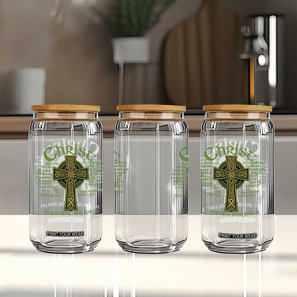 Christ St Patrick Pray For Us Christian Catholic Religious Celtic Cross Glass Can TS11 Print Your Wear