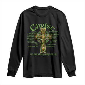 Christ St Patrick Pray For Us Christian Catholic Religious Celtic Cross Long Sleeve Shirt TS11 Black Print Your Wear