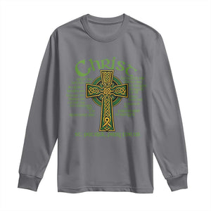 Christ St Patrick Pray For Us Christian Catholic Religious Celtic Cross Long Sleeve Shirt TS11 Charcoal Print Your Wear