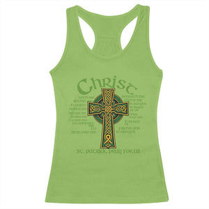 Christ St Patrick Pray For Us Christian Catholic Religious Celtic Cross Racerback Tank Top TS11 Lime Print Your Wear