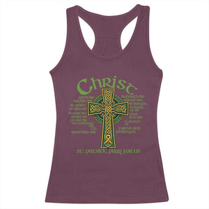 Christ St Patrick Pray For Us Christian Catholic Religious Celtic Cross Racerback Tank Top TS11 Maroon Print Your Wear