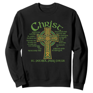 Christ St Patrick Pray For Us Christian Catholic Religious Celtic Cross Sweatshirt TS11 Black Print Your Wear