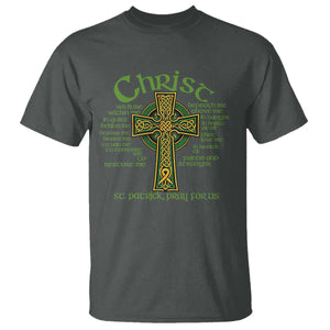 Christ St Patrick Pray For Us Christian Catholic Religious Celtic Cross T Shirt TS11 Dark Heather Print Your Wear
