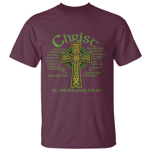 Christ St Patrick Pray For Us Christian Catholic Religious Celtic Cross T Shirt TS11 Maroon Print Your Wear