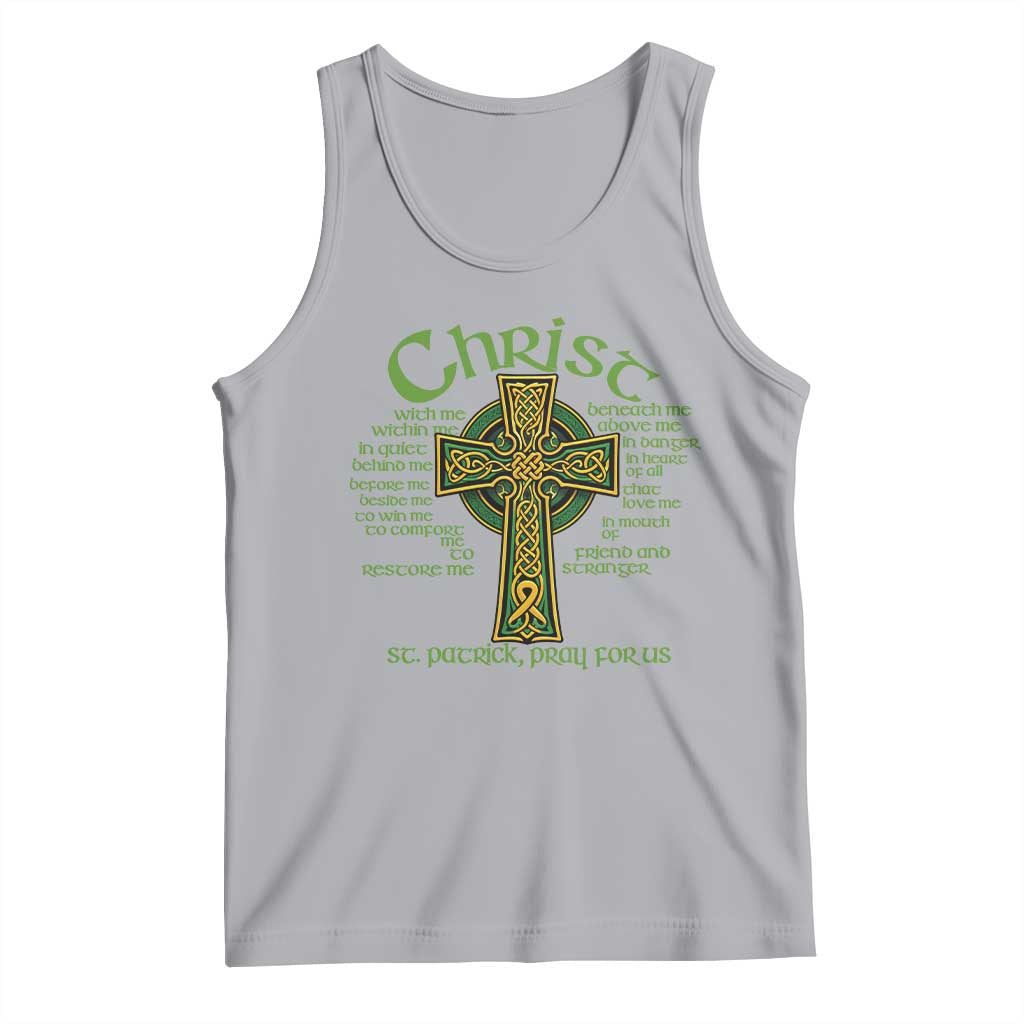 Christ St Patrick Pray For Us Christian Catholic Religious Celtic Cross Tank Top TS11 Athletic Heather Print Your Wear