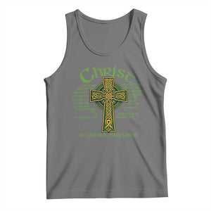 Christ St Patrick Pray For Us Christian Catholic Religious Celtic Cross Tank Top TS11 Black Heather Print Your Wear