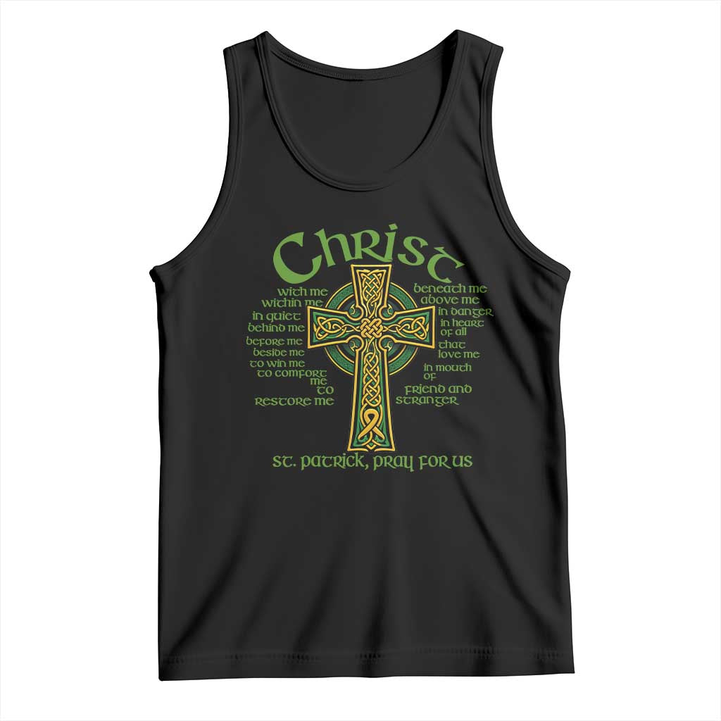 Christ St Patrick Pray For Us Christian Catholic Religious Celtic Cross Tank Top TS11 Black Print Your Wear