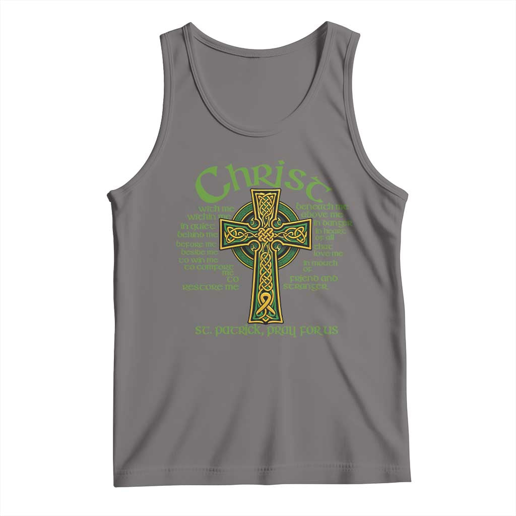 Christ St Patrick Pray For Us Christian Catholic Religious Celtic Cross Tank Top TS11 Deep Heather Print Your Wear
