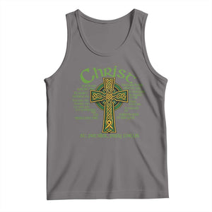Christ St Patrick Pray For Us Christian Catholic Religious Celtic Cross Tank Top TS11 Deep Heather Print Your Wear
