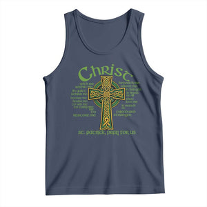 Christ St Patrick Pray For Us Christian Catholic Religious Celtic Cross Tank Top TS11 Navy Print Your Wear