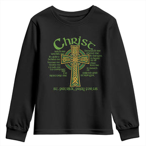 Christ St Patrick Pray For Us Christian Catholic Religious Celtic Cross Youth Sweatshirt TS11 Black Print Your Wear