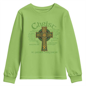 Christ St Patrick Pray For Us Christian Catholic Religious Celtic Cross Youth Sweatshirt TS11 Lime Print Your Wear
