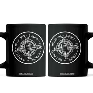 St Brigids Day Coffee Mug Warrior Brigid Fire Imbloc Goddess Gaelic Willow Cross TS11 Black Print Your Wear