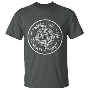 St Brigids Day T Shirt Warrior Brigid Fire Imbloc Goddess Gaelic Willow Cross TS11 Dark Heather Print Your Wear