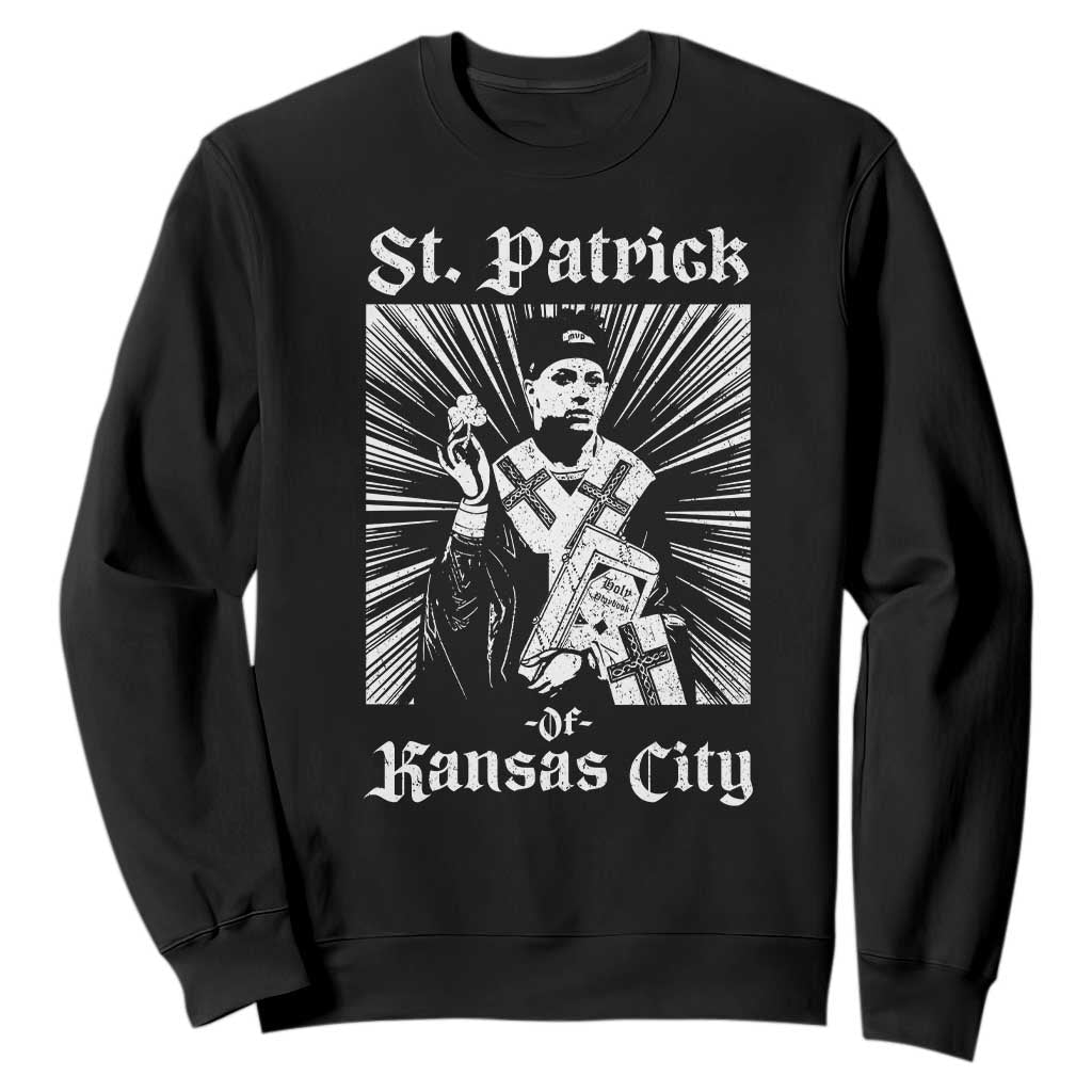 St Patrick Of Kansas City Sweatshirt Funny St Patricks Day Missouri State Football Fan TS11 Black Print Your Wear