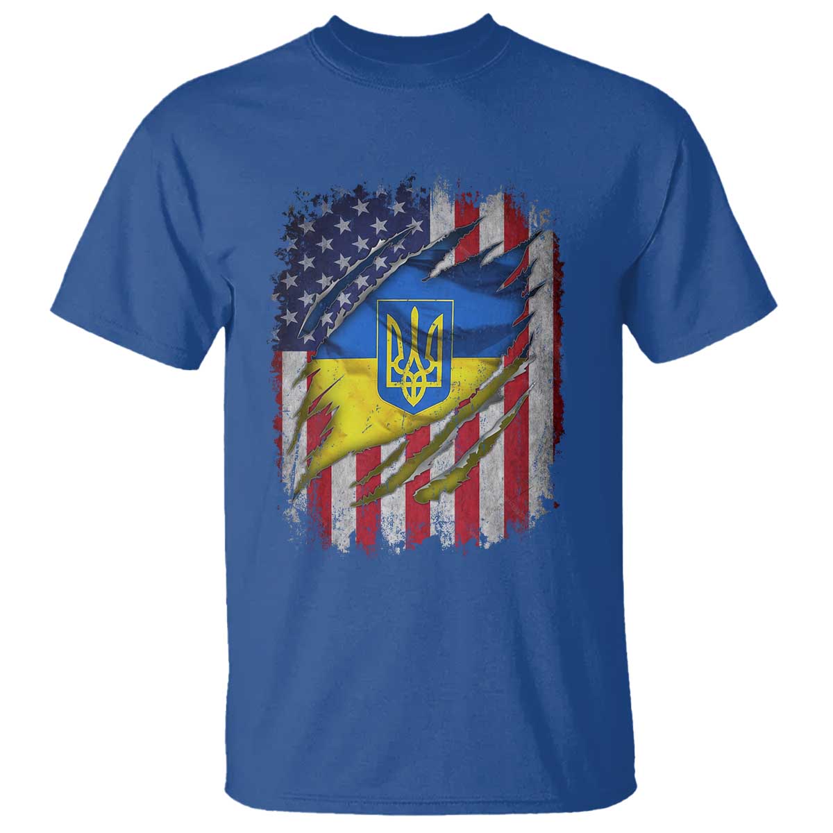 Ukrainian Americans Pride T Shirt Vintage Ukraine USA Flag TS11 Royal Blue Print Your Wear
