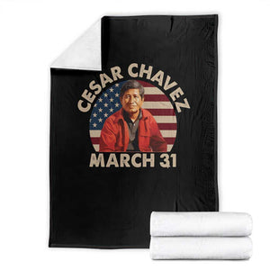 Cesar Chavez Day Throw Blanket March Holiday Hispanic Heritage American Flag TS11 Black Print Your Wear