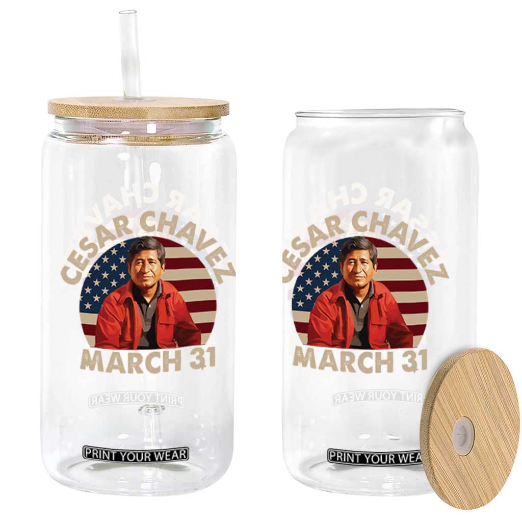 Cesar Chavez Day Glass Can March Holiday Hispanic Heritage American Flag TS11 Print Your Wear