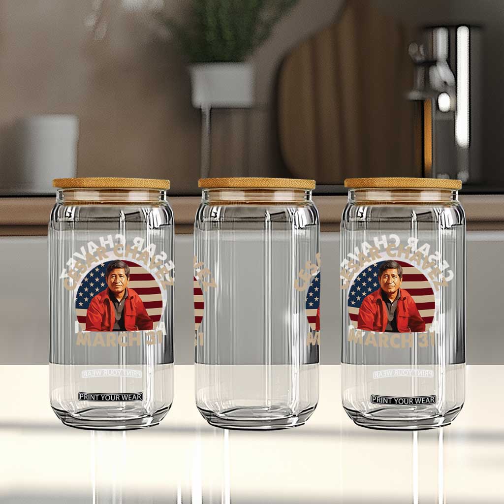 Cesar Chavez Day Glass Can March Holiday Hispanic Heritage American Flag TS11 Print Your Wear