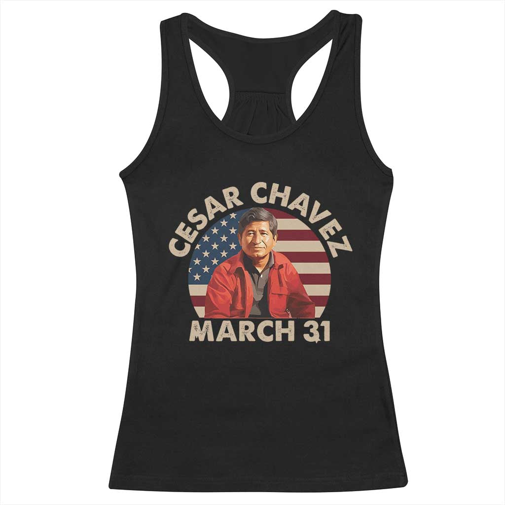 Cesar Chavez Day Racerback Tank Top March Holiday Hispanic Heritage American Flag TS11 Black Print Your Wear