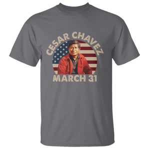 Cesar Chavez Day T Shirt March Holiday Hispanic Heritage American Flag TS11 Charcoal Print Your Wear