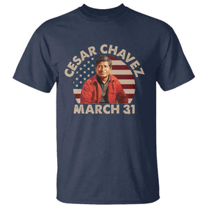 Cesar Chavez Day T Shirt March Holiday Hispanic Heritage American Flag TS11 Navy Print Your Wear