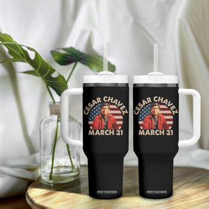 Cesar Chavez Day Tumbler With Handle March Holiday Hispanic Heritage American Flag TS11 Print Your Wear
