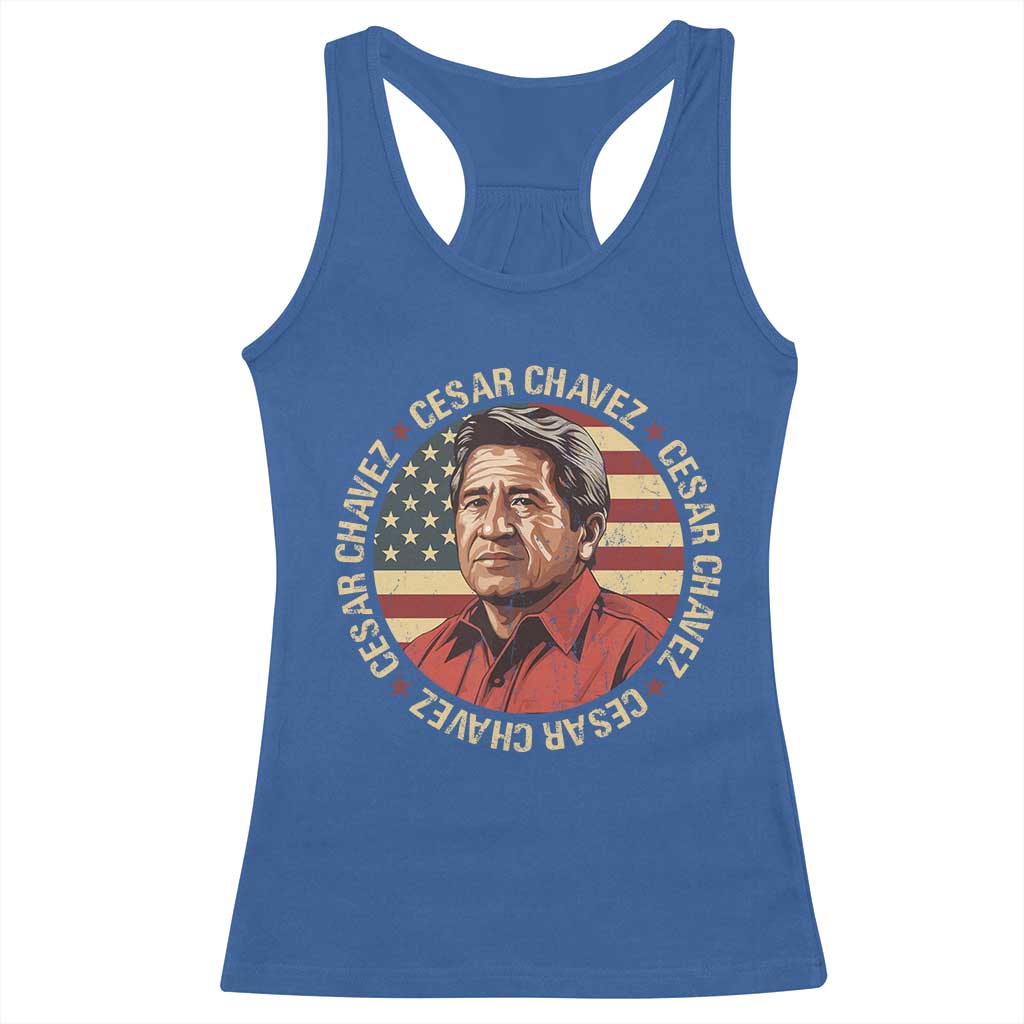 Cesar Chavez Racerback Tank Top March Holiday Hispanic Heritage American Map TS11 Royal Blue Print Your Wear