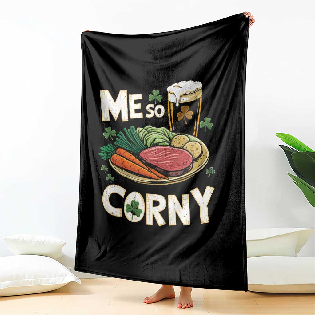Funny St Patricks Day Me So Corny Throw Blanket Stout Irish Corned Beef TS11 Print Your Wear