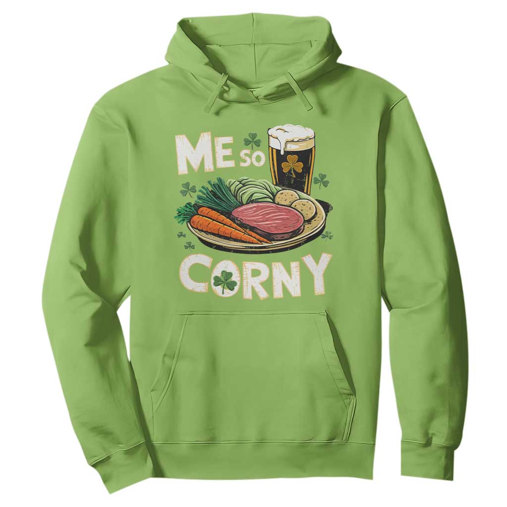 Funny St Patricks Day Me So Corny Hoodie Stout Irish Corned Beef TS11 Lime Print Your Wear