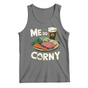 Funny St Patricks Day Me So Corny Tank Top Stout Irish Corned Beef TS11 Black Heather Print Your Wear