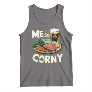 Funny St Patricks Day Me So Corny Tank Top Stout Irish Corned Beef TS11 Deep Heather Print Your Wear