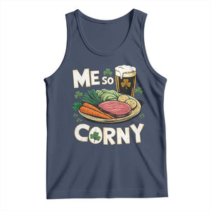 Funny St Patricks Day Me So Corny Tank Top Stout Irish Corned Beef TS11 Navy Print Your Wear