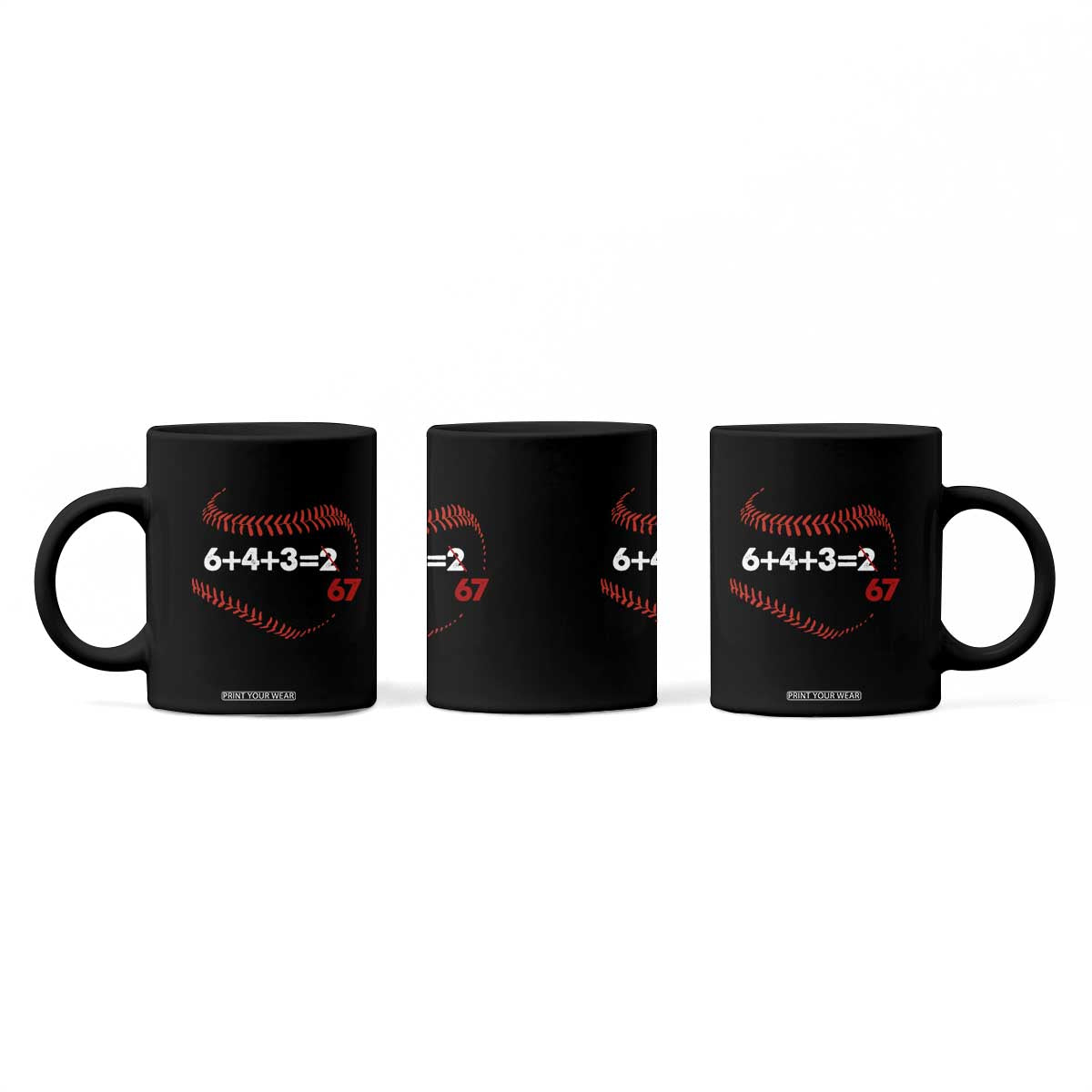 Funny 6432 67 Baseball Coffee Mug Double Play Outs Baseball Player TS11 Print Your Wear