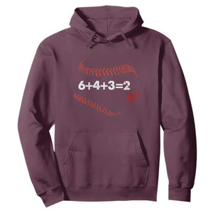 Funny 6432 67 Baseball Hoodie Double Play Outs Baseball Player TS11 Maroon Print Your Wear