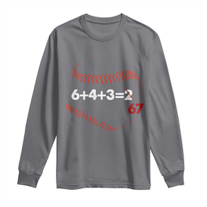 Funny 6432 67 Baseball Long Sleeve Shirt Double Play Outs Baseball Player TS11 Charcoal Print Your Wear