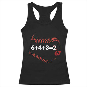 Funny 6432 67 Baseball Racerback Tank Top Double Play Outs Baseball Player TS11 Black Print Your Wear